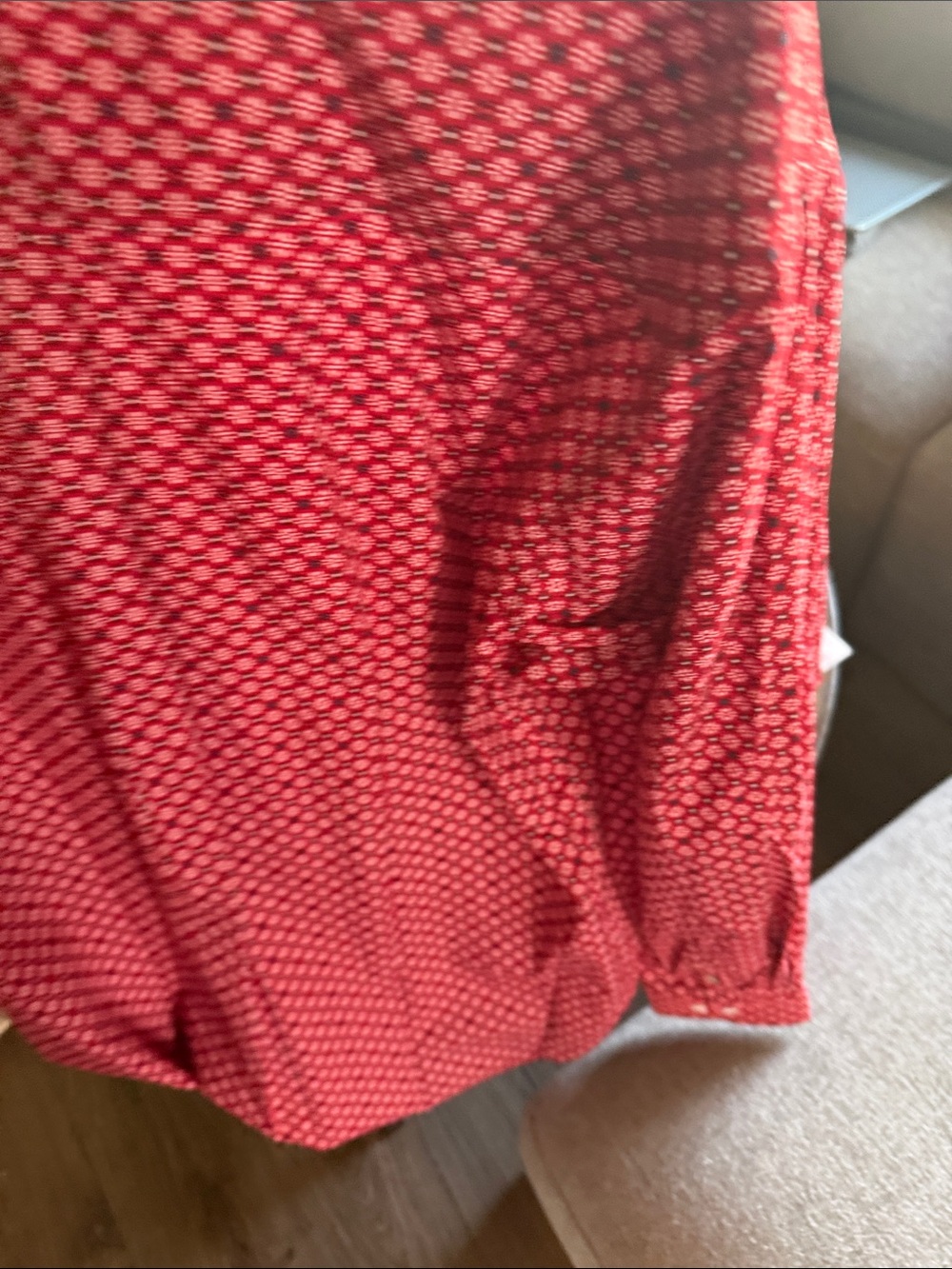 Cinch Men's Red Micro-Pattern Button-Down Shirt - Picture 3 of 4